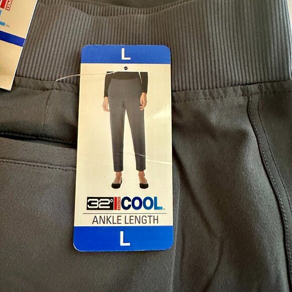 New 32 Degrees Cool Women's Comfort Pants Size L Gray Pull On Ankle Length Soft - Picture 7 of 12